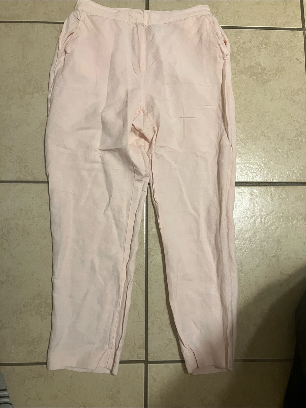 Ruby Rd. Petite Pale Pink Linen-Blend Pants